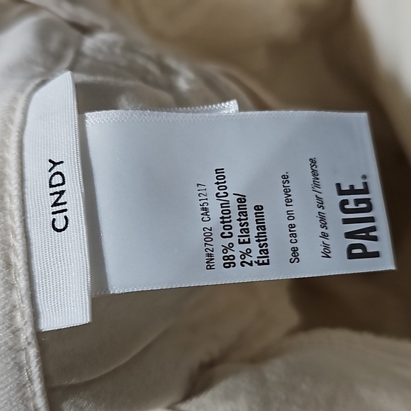 Paige Cindy Cream Zippered Pocket High Waisted Jeans Size 27 - Picture 7 of 10